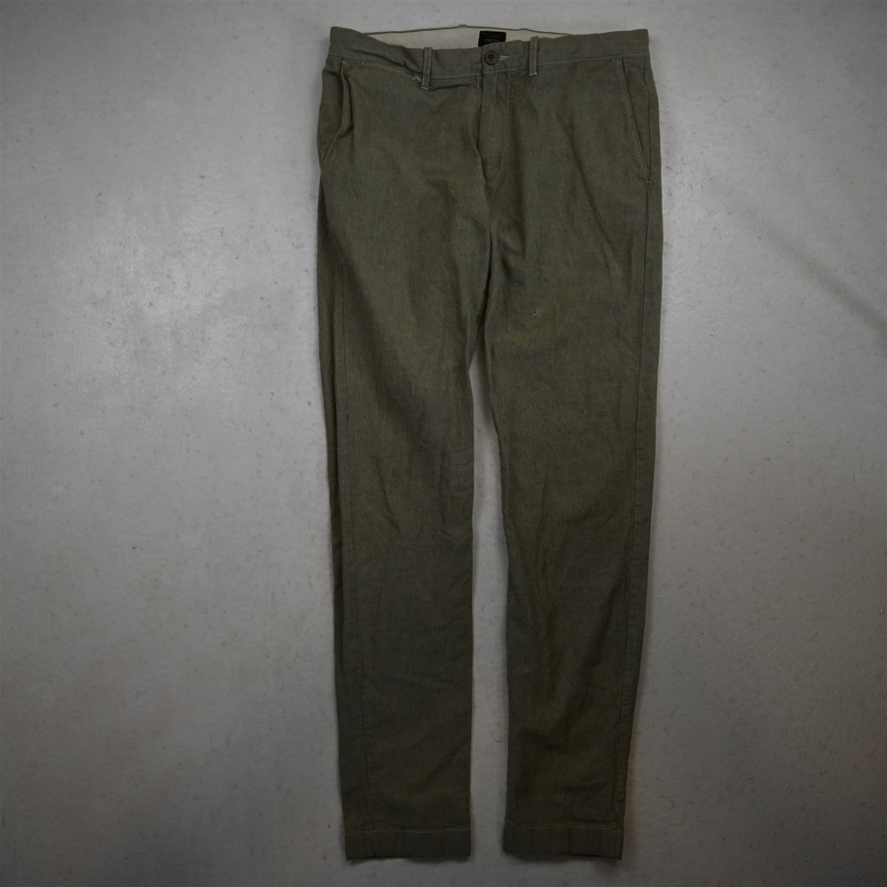 JCrew 33x34 Green Oxford Cotton 484 Slim Chinos Mens Pants